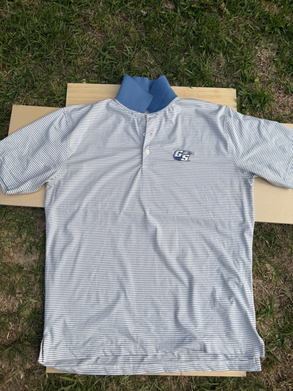 Georgia Southern Striped Light Blue Men's Polo